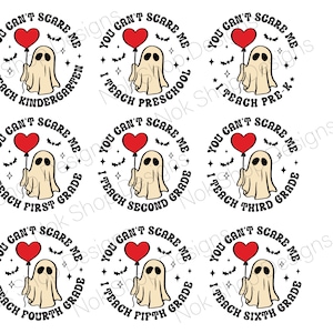 Leraar Halloween Shirts svg, Spooky Teacher png, You Can't Scare Me I'm A Teacher Shirt, Halloween leraar, kleuterjuf, pre-K