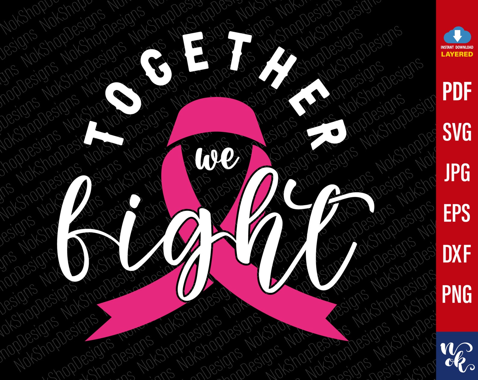 Together We Fight Breast Cancer Awareness Svg Breast Cancer - Etsy