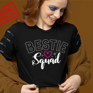 Bestie Squad svg, beste vrienden SVG, vriendschap shirt print, beste vrienden voor altijd Svg-bestanden voor Cricut, silhouet snijden bestand, digitale download