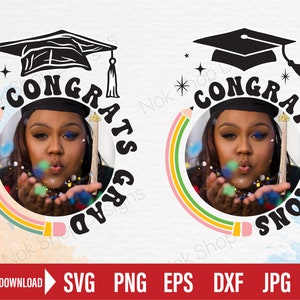 Congratulations svg, Congrats Grad svg, Photo Frame Graduation 2025 svg for Cricut, Silhouette, PNG sublimation, PDF for Canva