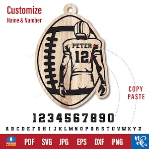 Weihnachtsschmuck svg, Fußballspieler-Ornament svg Schnittdateien für Cricut, Sport svg für Laserschneiden und Fußballtrikot svg für Cricut