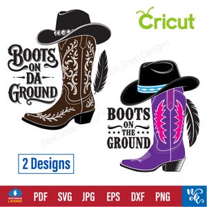 Botas en el suelo (svg), Botas en el suelo (svg png), Diseño de sublimación de vaquera occidental (png), Archivo de corte de sombrero de vaquero (svg) para Cricut, Png DTF