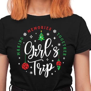 Viaje de chicas svg png, tripulación navideña 2025 svg, archivo de corte de equipo de camisa de vacaciones Svg para Cricut, silueta, sublimación PNG, descarga digital