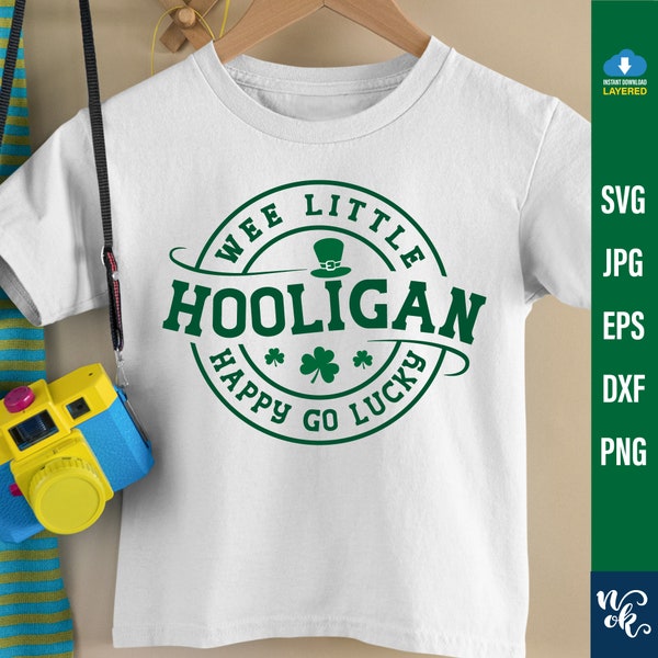 Wee Little Hooligan Svg Png, Wee Little Hooligan Kids St Patricks, Día de San Patricio Svg, Niño Día de San Patricio Svg, Camisa del Día de San Patricio Svg