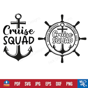 Archivos svg de Cruise Squad, archivos svg de crucero familiar, archivos svg de Cruise Squad 2025, archivos de corte cricut, clipart para camisetas, ancla del volante, sublimación png