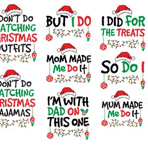 Eu não combino roupas de Natal svg png, mas sim png, camisa engraçada de Natal combinando com a família png, arquivos de corte de Natal para casal para Cricut