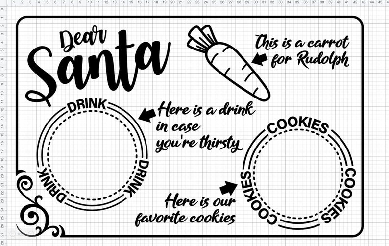 Download Dear Santa Cookies and Milk Rectangle Tray For Christmas ...
