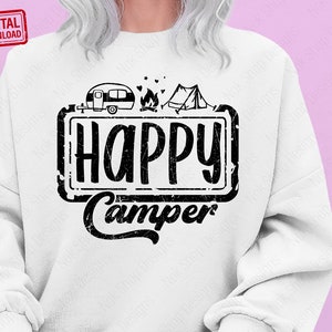Happy Camper SVG, Camping svg, Outdoor svg, Adventure svg, Marshmallow svg, Camp Flag svg, Cut Files Cricut, Camp Bucket Png sublimation