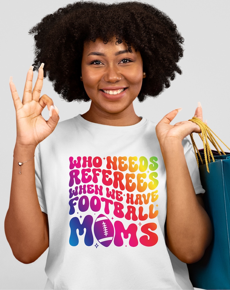 Who Needs Referees When We Have Football Mama Svg, Bestie Funny Shirt Svg, Trendy Football Svg, Wavy Stacked Svg, Football mom svg image 4