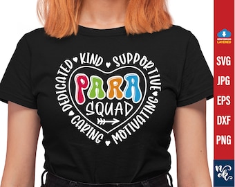 Para Squad svg png, Para Team Shirt Png, Para Appreciation Gift, Para Crew svg, Para Team Spirit Sublimation Png, Paraprofessional svg