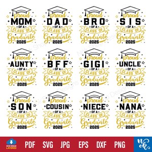 Proud Of A 2025 Graduate Svg, Proud Mom of a 2025 Senior, Graduation SVG Bundle,Graduation Shirt PNG, 2025 Grad SVG, Proud 2025 Family svg
