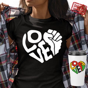 Africa Love svg, Black History SVG, Black Power png, Heart shape Love Africa Svg files for Cricut File