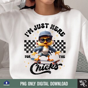 Je suis juste là pour les poussins png, Pâques garçons fille png, Pâques enfants png, Joyeuses Pâques png, Pâques rétro png, Pâques png Shirt