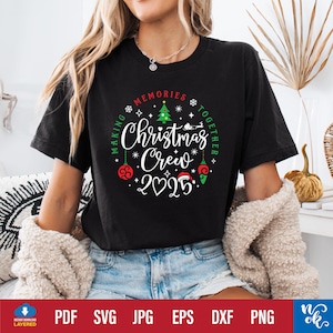 Noël équipage 2025 PNG SVG, pyjama de Noël Svg, famille chemise équipe coupe fichier Svg pour Cricut, Silhouette, Png sublimation, téléchargement numérique