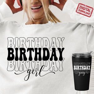 Birthday Girl SVG: Groovy Birthday Gang Cut Files (Digital Download)