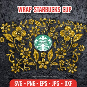 Floral Starbucks Venti Cup Wrap SVG: Cricut, Silhouette Cut File (Digital Download)