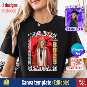 2025 Graduation Shirt Template: Editable Canva Design (Digital Download)