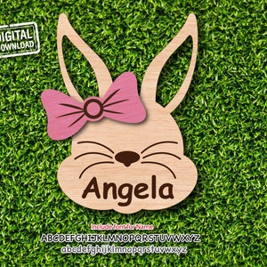 Easter Tag SVG bundle, Easter Bunny head SVG file for Glowforge, Cricut , Easter Basket tags.