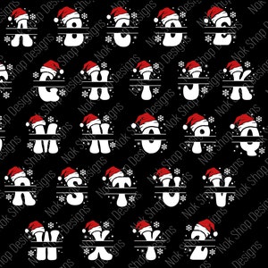 Weihnachten Buchstaben svg, Weihnachtsmütze Buchstaben Monogramm Alphabet Png, Weihnachtssvg schnitt Datei für Cricut und Silhouette, PNG Sublimation