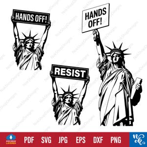 Hands Off Protest SVG png, Estátua da liberdade svg, Medicaid Medicare Previdência Social, Imigrantes Png, Vestuário de Empoderamento, Protesto Feminista