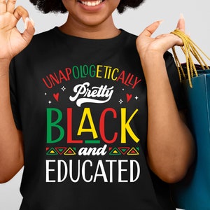 Unapploetisch hübsche schwarze und gebildete svg, Juniteenth svg, schwarze Geschichte Geschenk SVG, afrikanische Frau Hemd SVG, Dateien für Cricut, PNG