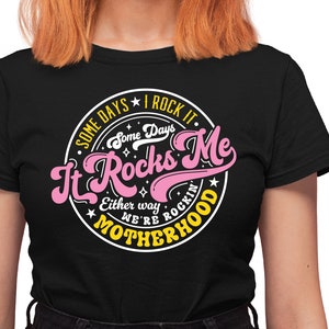 Funny Motherhood SVG PNG Rock It Motherhood Funny Mothers Day Svg Funny Mom Svg Trendy Mom Png Retro Mom Svg Sarcastic Mom Svg Cut file