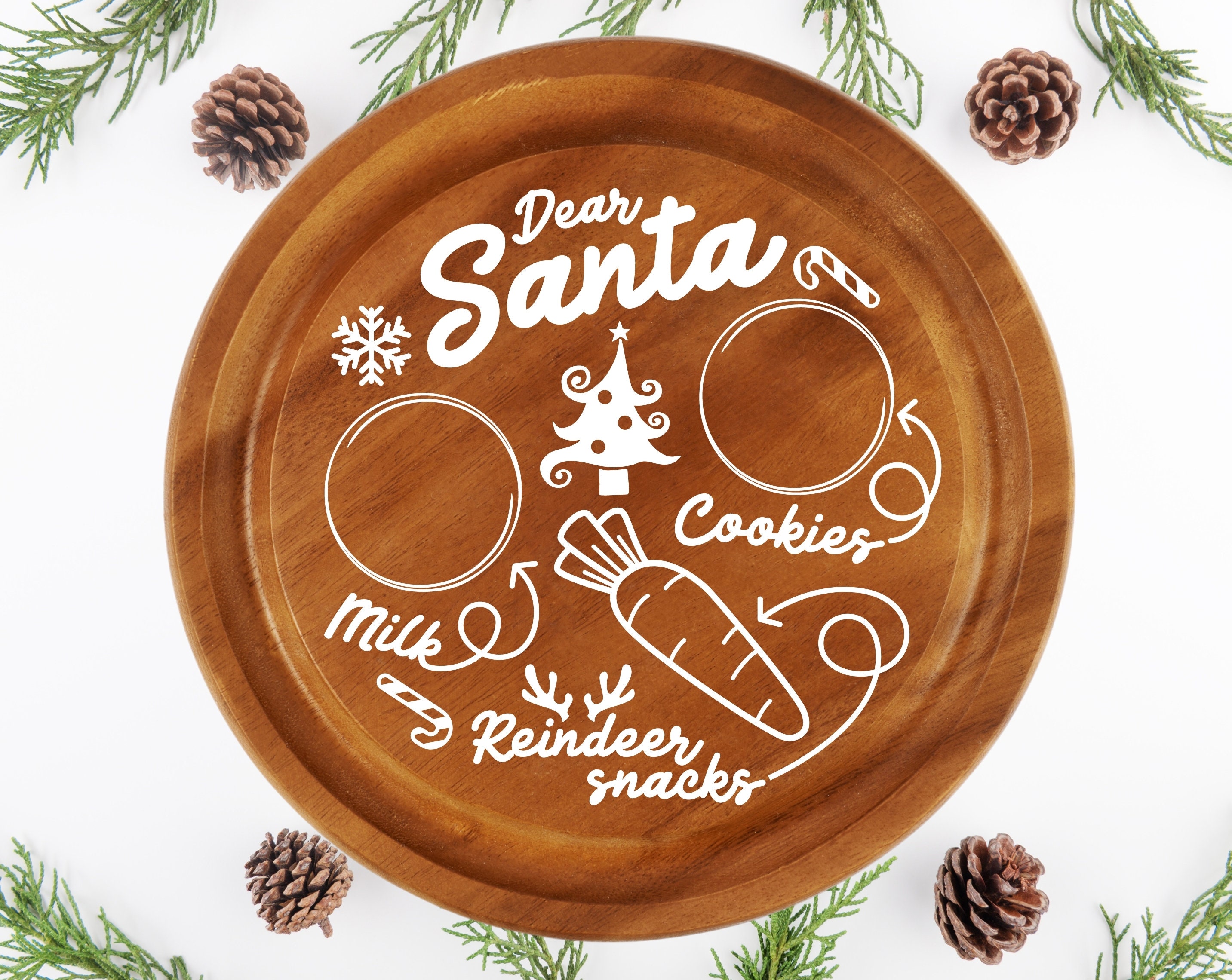 Santa Tray Svg Circle Christmas Cut File for Cricut Silhouette - Etsy UK