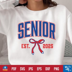 Senior 2025 SVG PNG, Coquette Bow Senior Class von 2025 Schnittdatei für Cricut, Senior Bow, Senior 2025 Abschlussgeschenk, Abitur