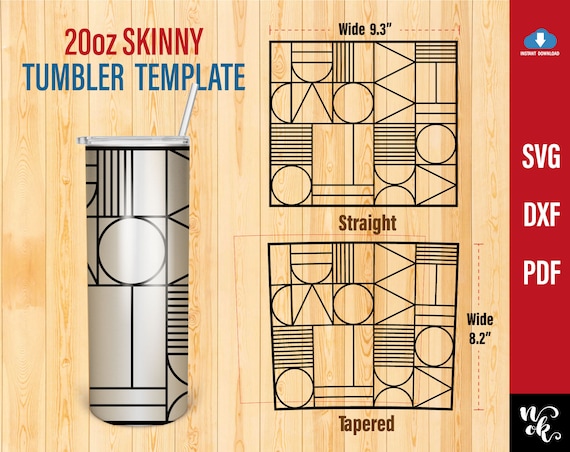 Tangram Tumbler SVG Template 20oz Skinny Svg Straight and | Etsy