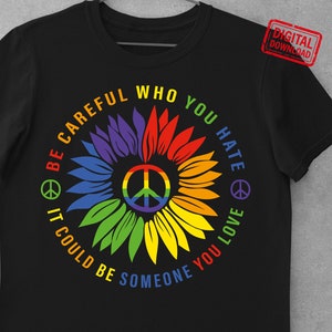 Girasol LGBTQ SVG, Orgullo gay svg, Corazón girasol paz svg, gbtq svg, archivos svg Orgullo LGBTQ para Cricut, png, Archivo de corte vectorial