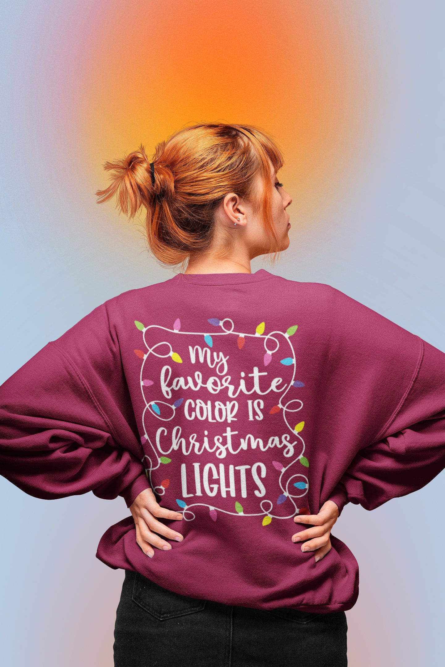 My Favorite Color is Christmas Lights Svg Png Sublimation Etsy