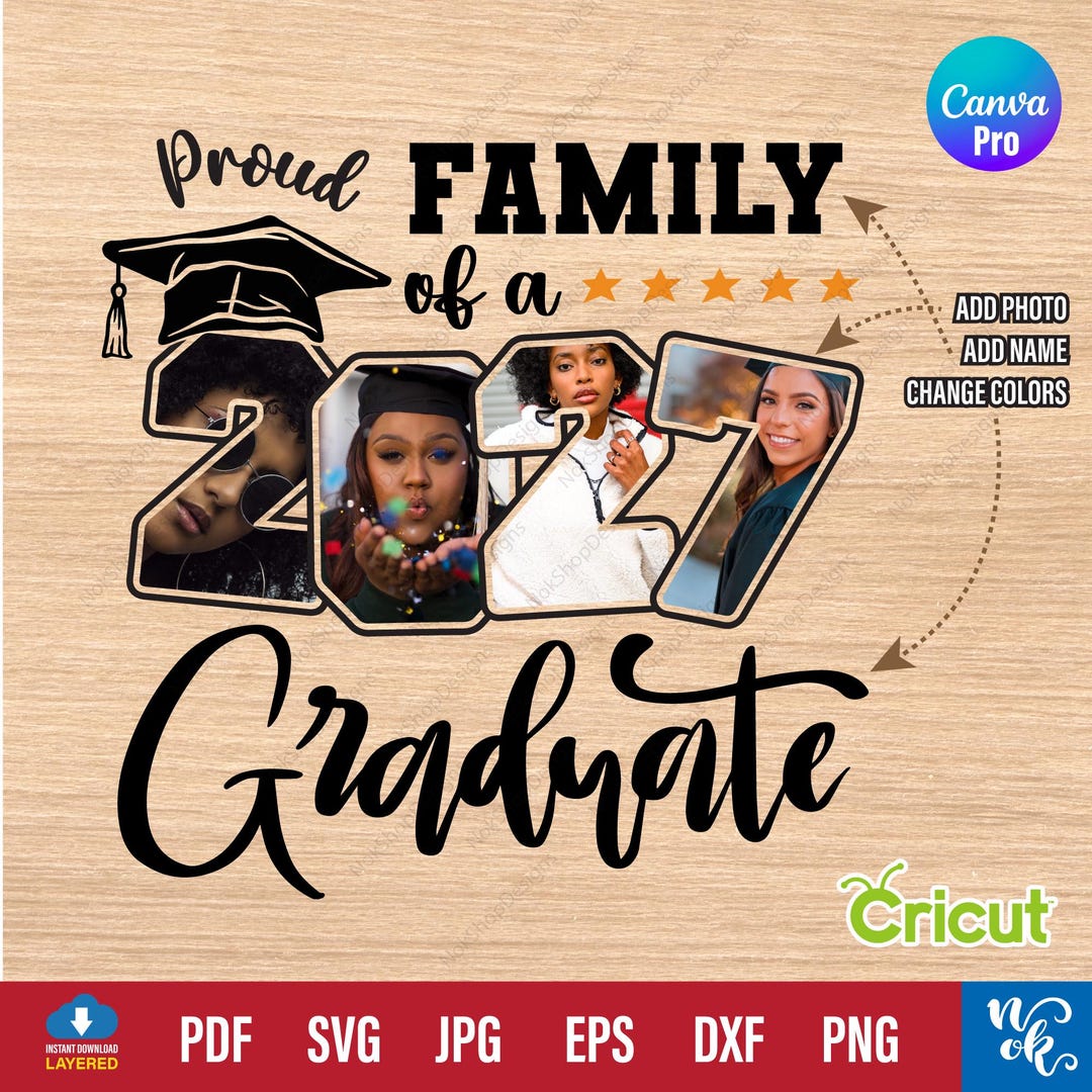 Graduation 2027 SVG PNG, 2027 Graduate Photo Personalized Graduation ...