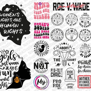 Womens rights svg bundle,Feminist svg, Pro Roe SVG, Pro Choice SVG, Uterus SVG, women&#39;s bodies svg Cut File, resist svg for Cricut.