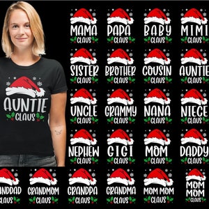 Claus Family Svg Bundle, matching family svg, christmas svg, mama claus, daddy claus, auntie claus, nana claus, papa claus, grammy claus
