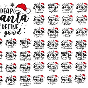 Pacchetto SVG "Caro Babbo Natale", PNG natalizi divertenti, file di taglio per magliette natalizie per Cricut, Silhouette cameo, idea regalo di Natale, stampa a sublimazione