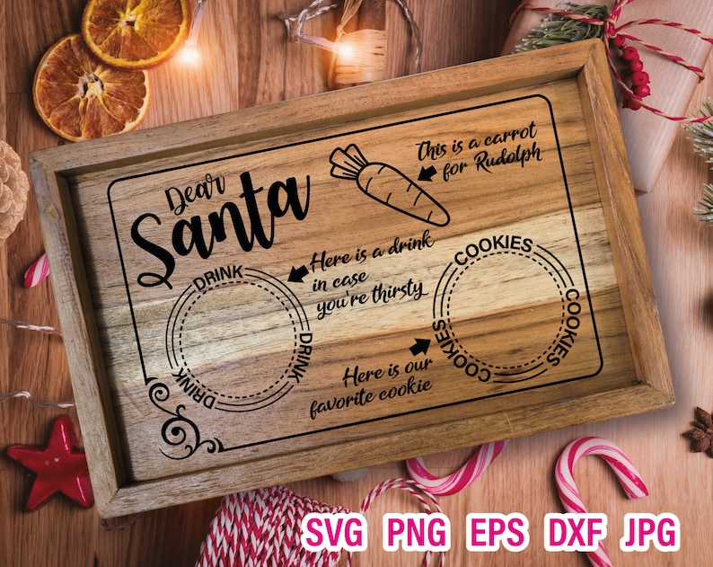 Download Santa tray svg rectangle Christmas Cut File for Cricut | Etsy