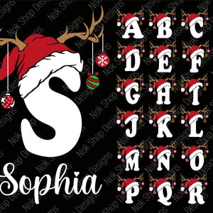Pacote SVG de alfabeto de Natal, letras A-Z svg para Cricut, Silhouette Cameo, sublimação png, camisa de família de Natal svg, números de Natal