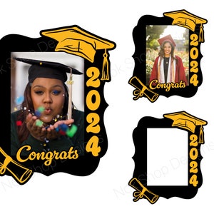 Graduation Decor svg, 2024 Congrats Graduate svg DIY Photo Centerpiece, Graduation photo frame png, 2024 Gift For Graduation.