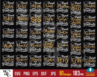 Proud Senior 2025 SVG Bundle: Graduation Cut Files (Digital Download)