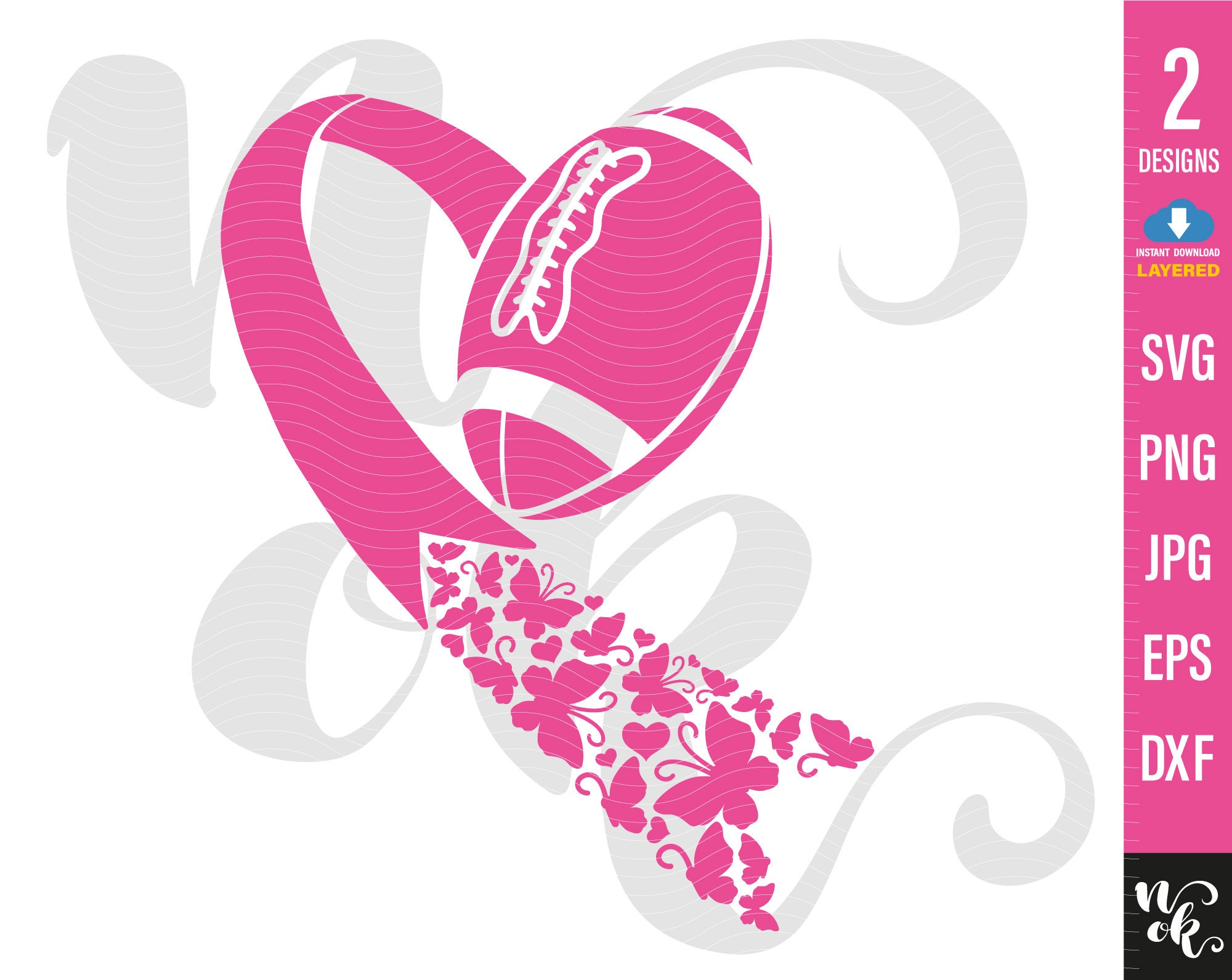 Football Breast Cancer Awareness Breastcancer Svg Hope for A | Etsy