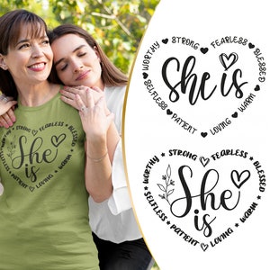Women Empowerment SVG: She Is Strong, Fearless, Loved (Digital Download)