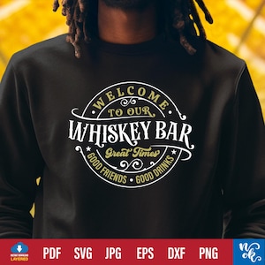 Whiskey Bar Sign SVG PNG: Man Cave, Dad&#39;s Bar (Digital Download)