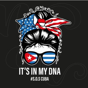 It&#39;s In My Dna svg for Cricut, Messy bun American flag svg.