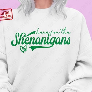Shenanigans St Patricks Day SVG: Funny Shamrock Design (Digital Download)