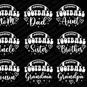 Football Family SVG Bundle: Mom, Dad, Sister, Brother (Digital Download)