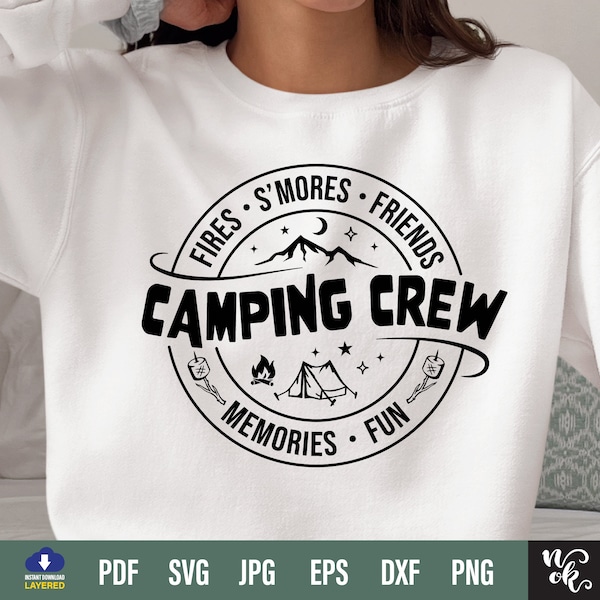 Camping crew svg png, Hiking Svg, Funny Camping Svg, Glamping Svg, Campfire Svg, Camping Life Svg, Happy Camper Svg, Camping Shirt Svg