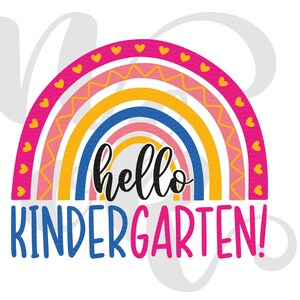 Hello Kindergarten Rainbow SVG Back to School SVG Rainbow - Etsy