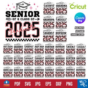 2025 Graduation SVG Bundle: Senior Family Matching Shirt (Digital Download)
