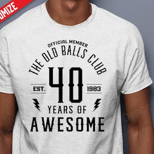 Membro ufficiale The Old Balls Club svg, Compleanno Uomo svg personalizzato, Divertente uomo compleanno modifica per tutti gli anni Cricut e Silhouette, Idea regalo per uomo.