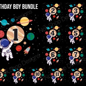 Anniversaire astronaute PNG, lot d'anniversaire garçon, astronaute anniversaire garçon Png, astronaute amateurs de png, sublimation de chemise d'anniversaire png